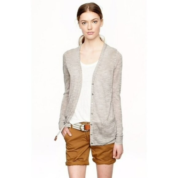 J. Crew Sweaters - J . Crew Sparkle Gold Contemporary Button Down Cardigan Size L